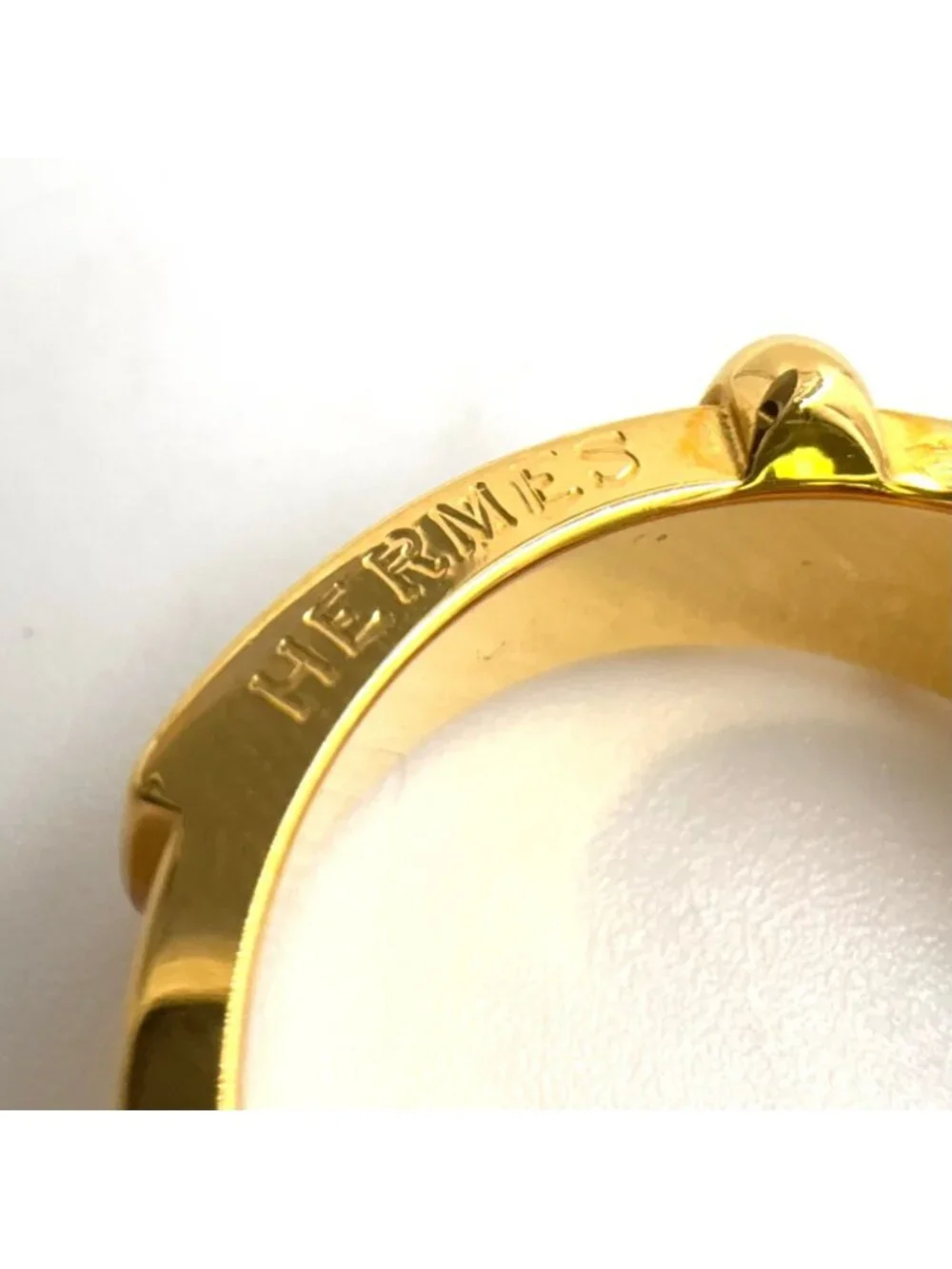 Hermes Ceinture Metal Gold Scarf Ring